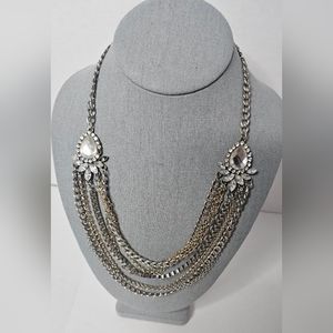 [Multi Strand] Silver & Gold Tone Necklace  Accent Jeweld